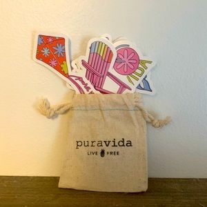 Pura Vida stickers (5) and little bag (1)